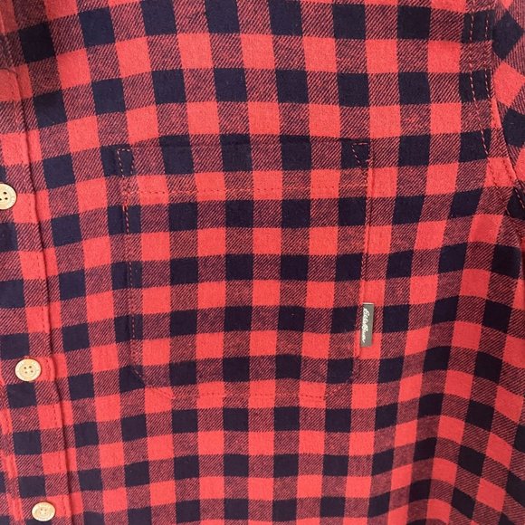 Eddie Bauer Button Down Flannel Shirt Mens 2XL Red Black Casual Long Sleeve NEW - Picture 7 of 14